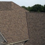 Brand new house with asphalt shingle roofing